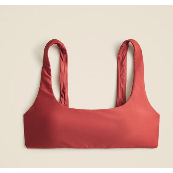 J Crew Scoop Bikini Top Classic Sculpt S Clay Rust NWT Swim CI683 J.Crew - Picture 5 of 6
